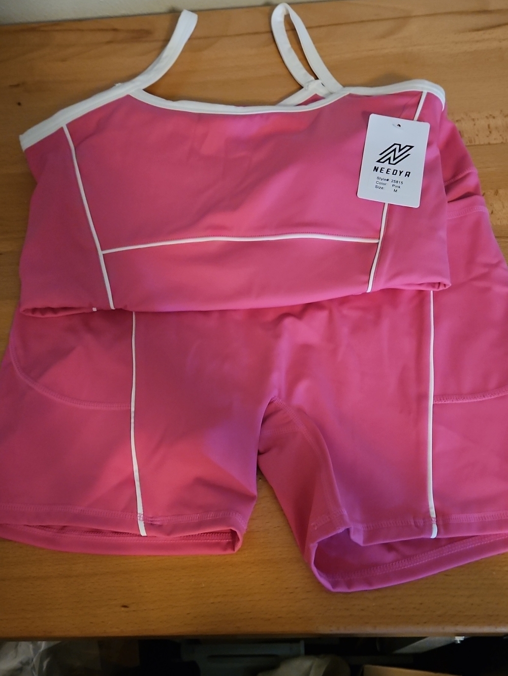 Women's Pink Athletic Shorts - Contrast Trim